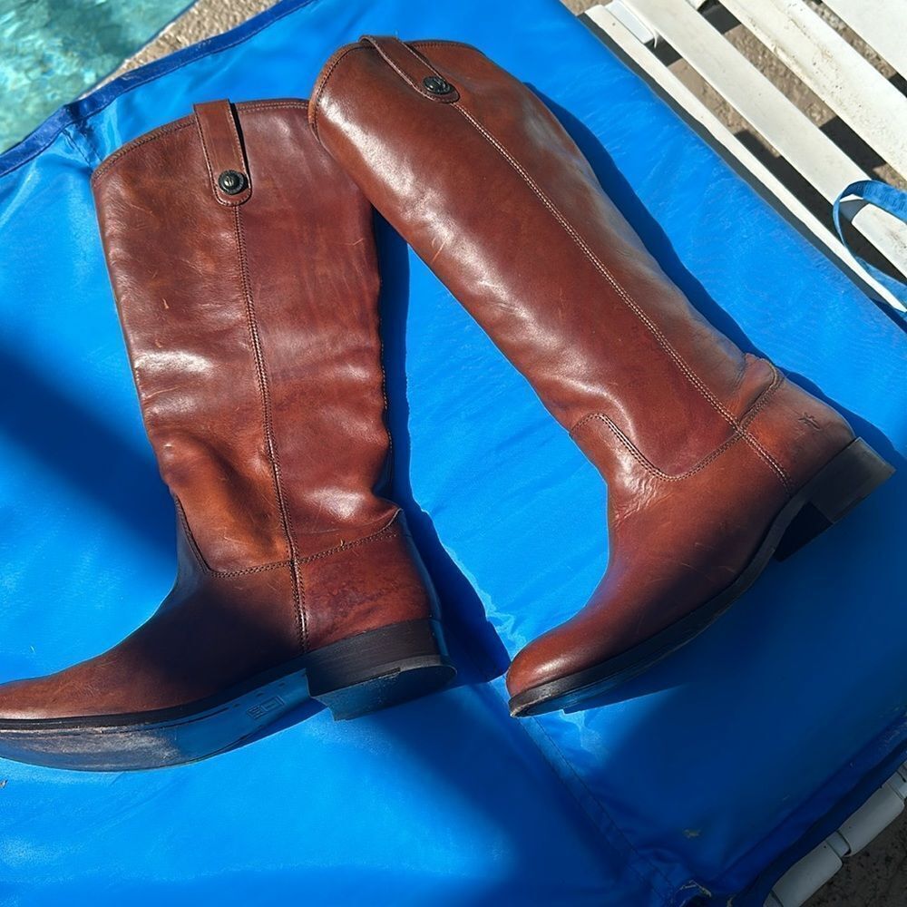 Frye Brown Leather Heeled Boots